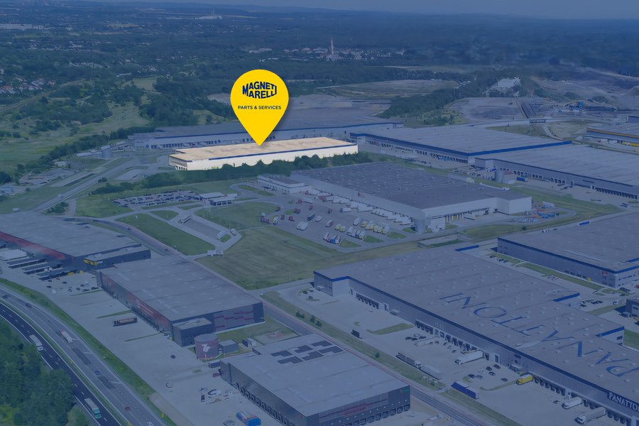Vista panorámica de Panattoni Park Sosnowiec que muestra la ubicación del almacén de Magneti Marelli Parts & Services.